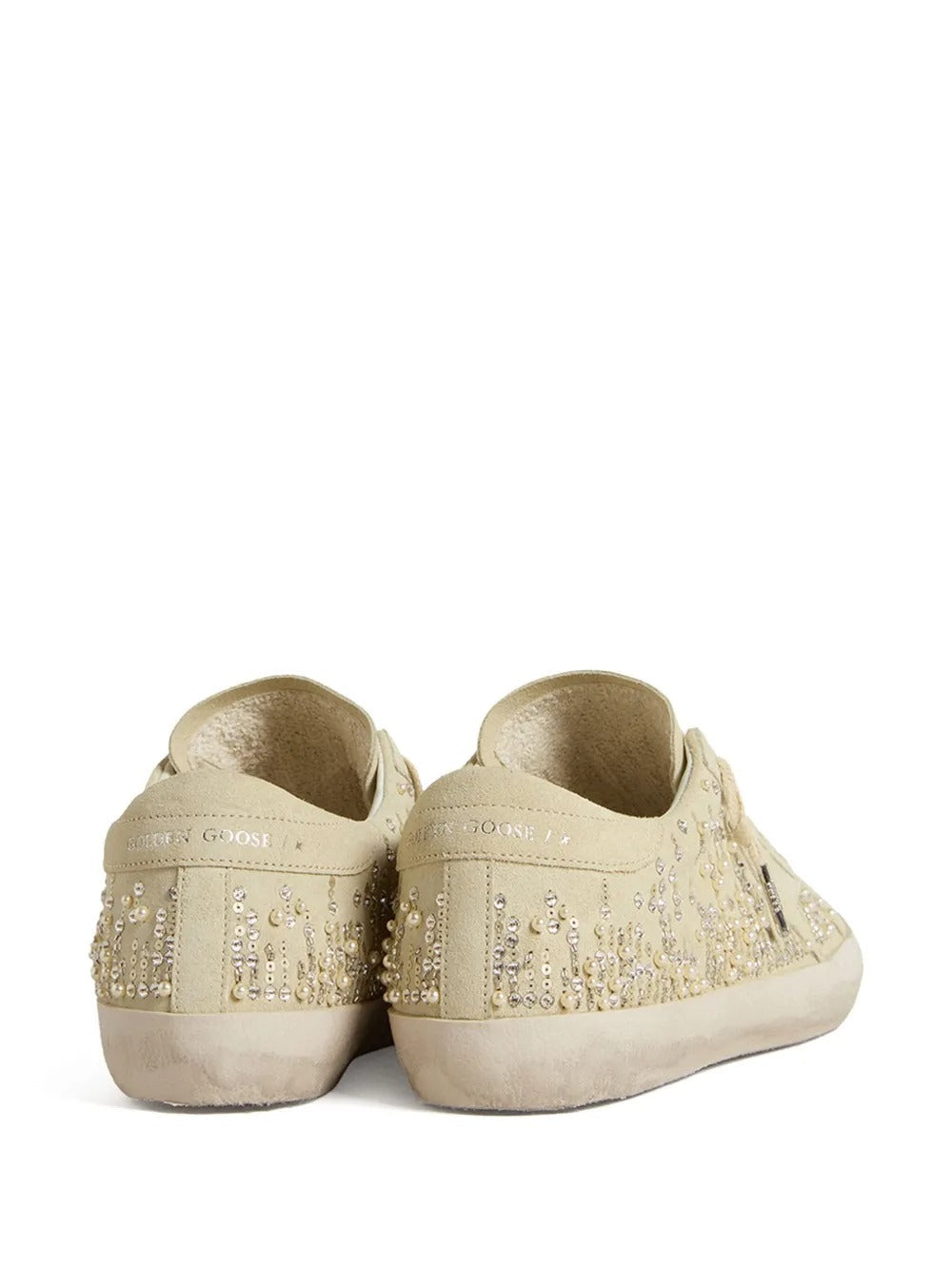 Golden Goose Super-Star Beige Suede Swarovski