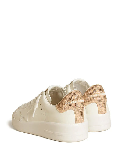 Golden Goose Pure Star Beige Leather Swarovski