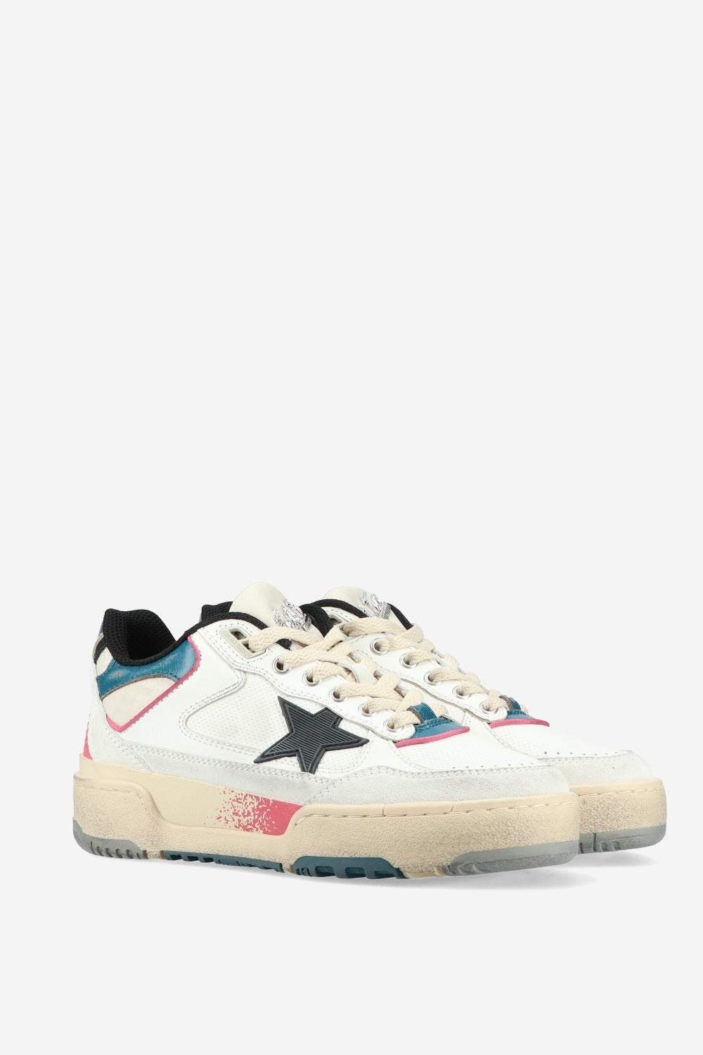 Golden Goose Forty2 Sneakers – White Leather with Red