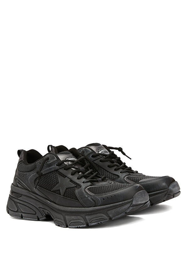 Golden Goose Lightstar Black Leather Mesh