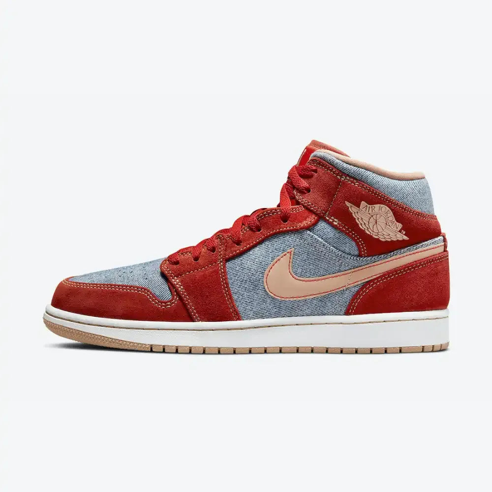 Jordan 1 Mid Denim Red