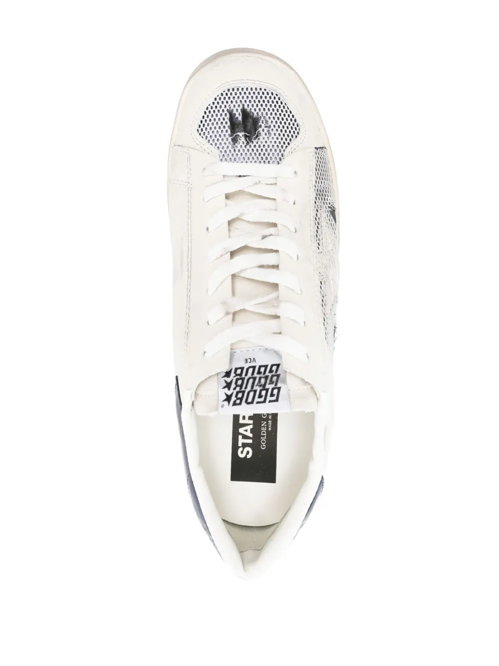 Golden Goose Stardan Sneakers – White Leather/Navy Mesh