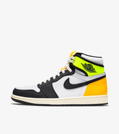 Jordan 1 Retro High White Black Volt University Gold