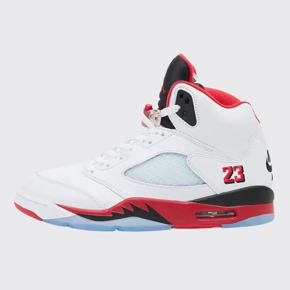 Jordan 5 Retro Fire Red Silver Tongue