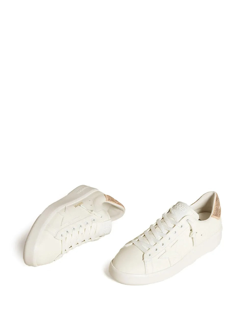Golden Goose Pure Star Beige Leather Swarovski
