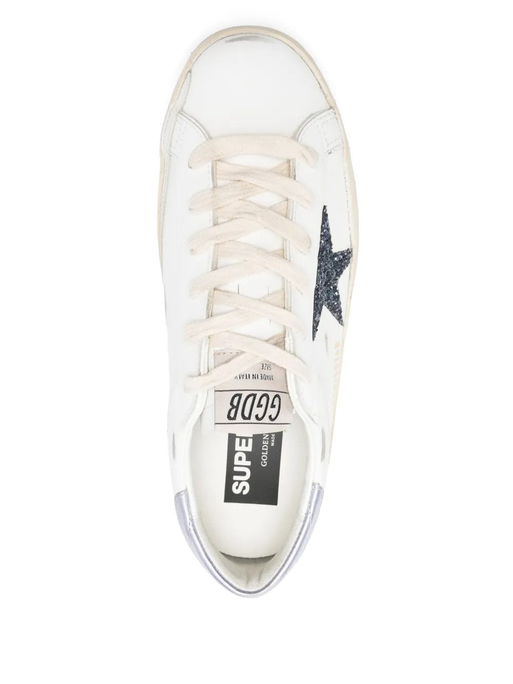 Golden Goose Super-Star White Silver Black Glitter