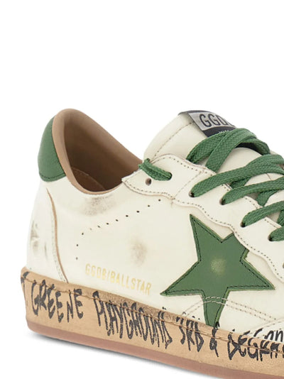 Golden Goose Ball Star Sneakers with Graffiti Print