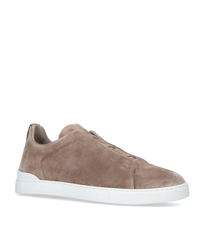 Zegna Triple Stitch Suede Sneakers