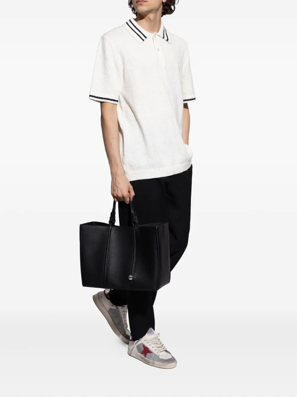 Golden Goose Stardan Sneakers – Grey Mesh/Red Star