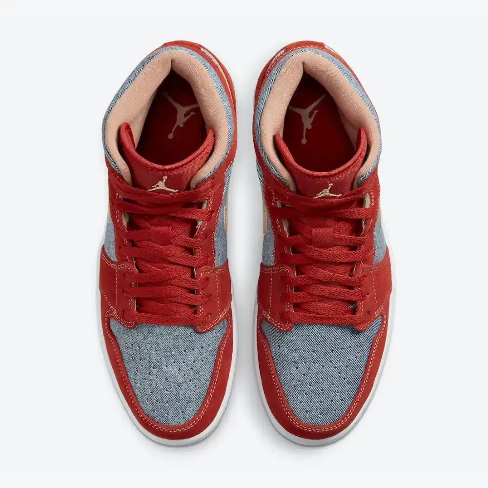 Jordan 1 Mid Denim Red