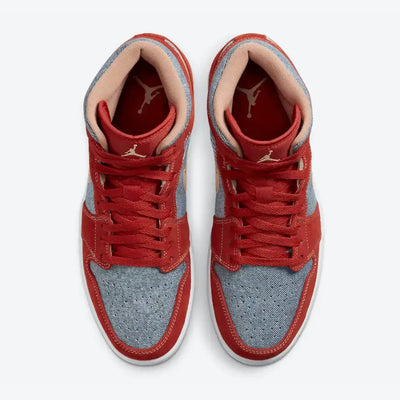 Jordan 1 Mid Denim Red