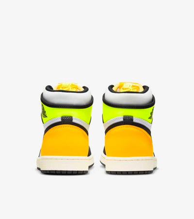 Jordan 1 Retro High White Black Volt University Gold