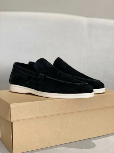 Loro Piana Summer Walk Loafers – Black Suede