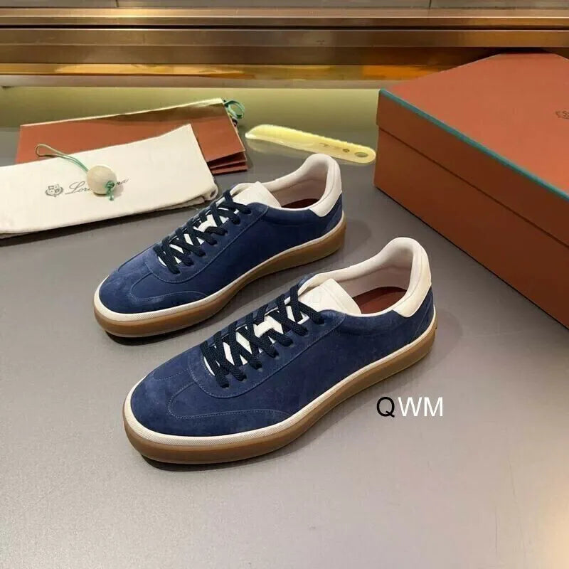 Loro Piana Nuages Sneakers – Navy & White Suede